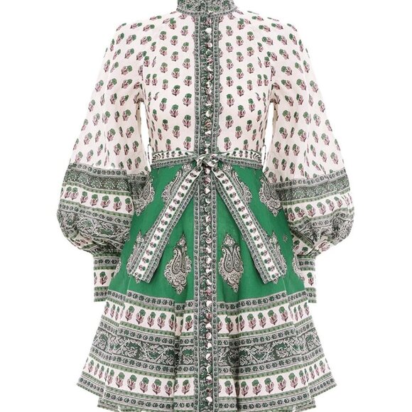 Zimmermann Green Embroidery Mini Dress - Picture 4 of 9